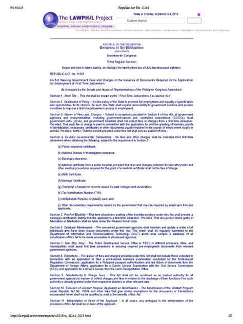 Republic Act No. 11261 .